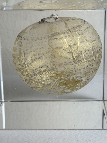 Paperweight Art Glass Sculpture Gold Globe Paperweight Signed Torben Jorgensen - Picture 17 of 20
