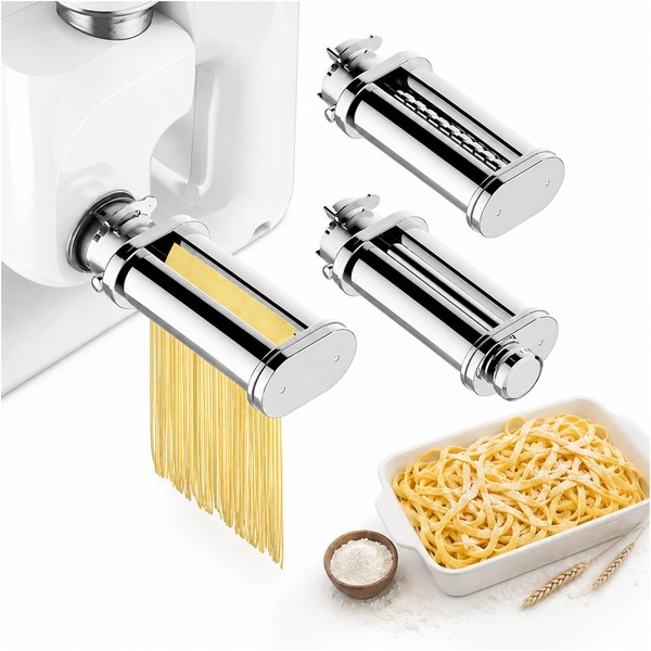 Nudelaufsatz FüR Bosch MUM4/5 – Pasta Roller, Spaghettischneider & Fettuccine-image