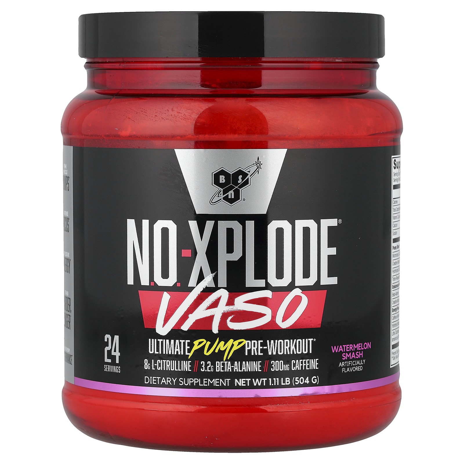 No-Xplode VASO, Предтренировочный продукт Ultimate Pump, Арбузный пюре, 1,11 фунта (504 г)