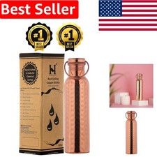 Pure Copper Hammered Water Bottle 600ml - Leakproof & Ayurvedic Benefits