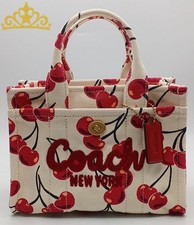 COACH Cherry Print Canvas Tote Bag for Women