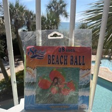 Jumbo Round Inflatable Strand 48  Beach Ball IN82703-48 Yellow Green Pink Multi