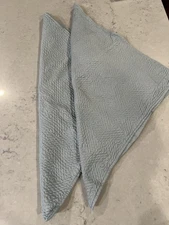 WEST ELM Set of 2 Green Organic Cotton Quilted Euro Pillow Shams 26”