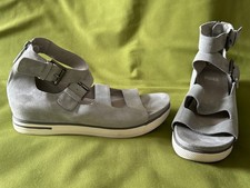 Eileen Fisher Nubuck Strap Sneaker Sandals Gray Womens 8 1/2 EXC Cottagecore
