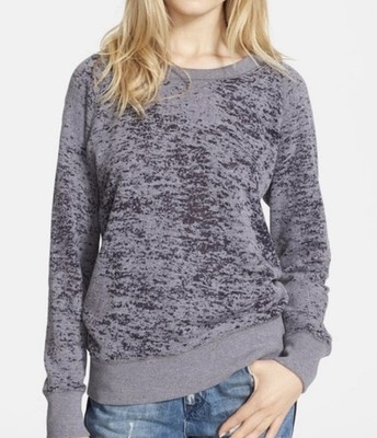 IRO Jeans Lisbet Gray Black Abstract Crewneck Pullover Sweatshirt Women's XS