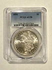 1890 - P USA Morgan Silver Dollar Coin Philadelphia 90% PCGS Graded AU 58