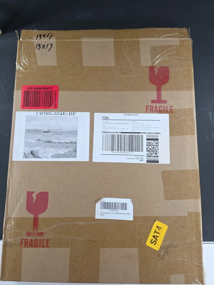 Framed Canvas Prints Van Gogh Painting Repr Wall Art Abstracr Art Seascape Blue - Image 4 of 4