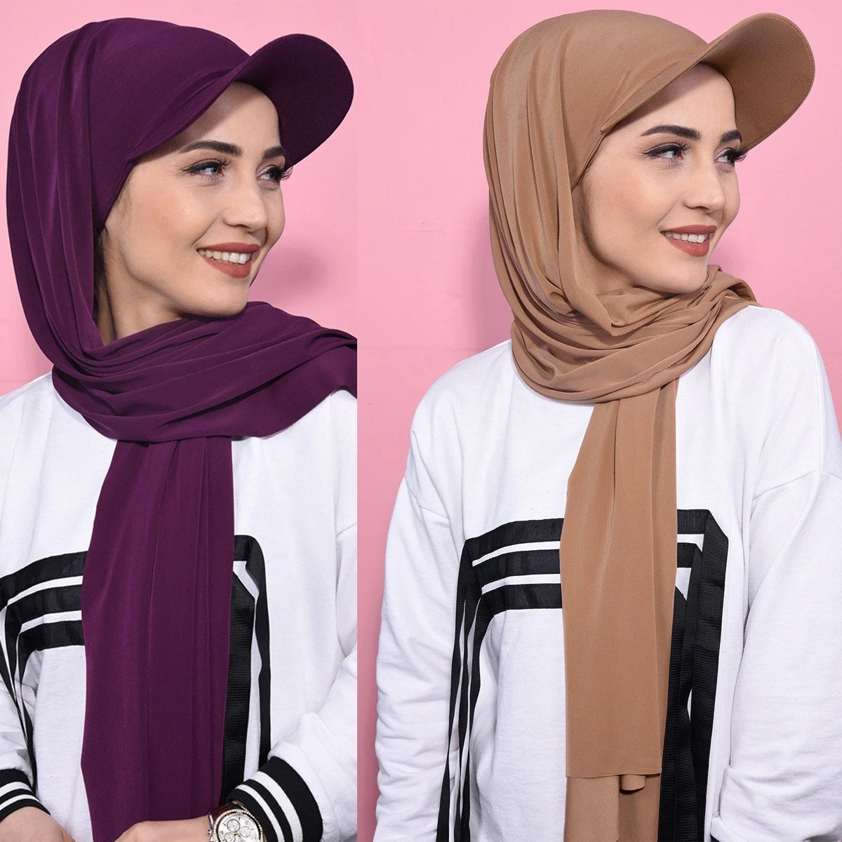 MUSLIM Hat Solid Color Women's Scarf Hat Middle East All-matching Pullover Scarf