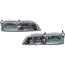 Driver and Passenger Headlights For Ford Thunderbird 1989-1993 Halogen w/ Bulb/s