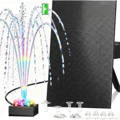 Solar Pumpe mit Akku Teich Brunnen Springbrunnen Fontäne Garten Wasserspiel DEU
