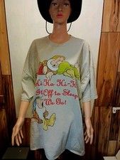 Vintage 90's Disney Snow White Dual Graphic 7 Dwarfs Sleep T-Shirt Gray 4XL