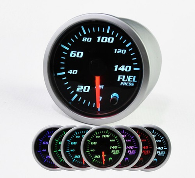#ad #ad 52mm Fuel Pressure Gauge Press Meter Black Face 0 140 PSI Alluminium 12V NJ A22 $21.59