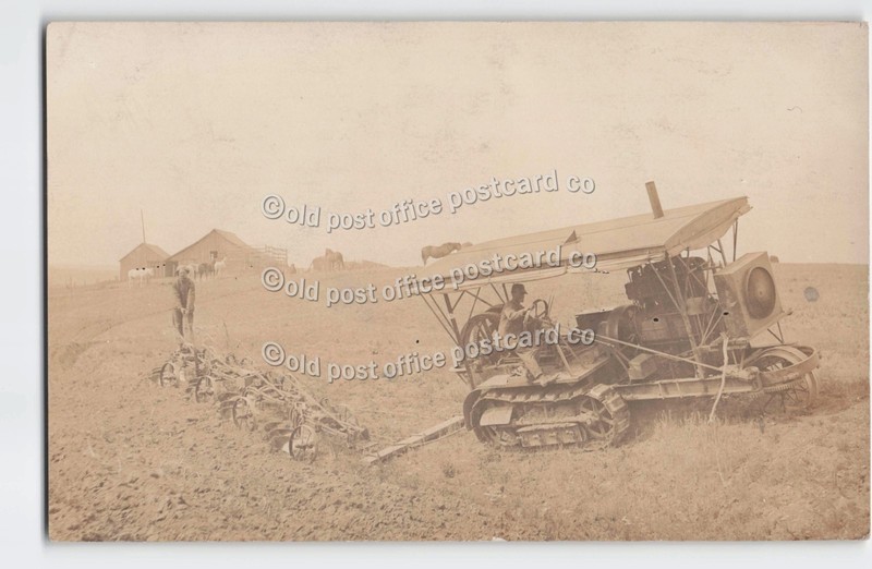 Walla Walla, Washington-Holt Crawler Tractor-c1910-RPPC Real Photo Postcard