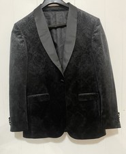 Kilburne Finch Black Tuxedo Jacket 42R Shawl Lapel Paisley Formal Wedding Prom