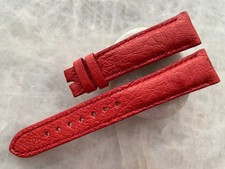 19mm/16mm Red Ostrich Leather Padded Watch Strap Band
