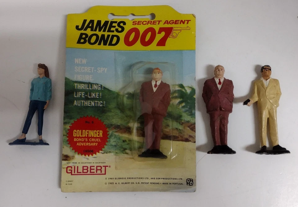 Gilbert 1965 lote de figuras James Bond 007 HP "Carded & Loose Goldfinger" 2 más Foto 4 de 4