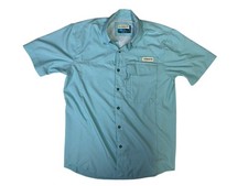 Magellan Men's Fish Gear Moisture Wicking Blue Short Sleeve Classic Fit Shirt Sm