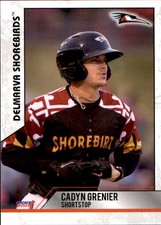 2019 Delmarva Shorebirds Choice #12 Cadyn Grenier Las Vegas Nevada Baseball Card