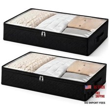 Black Underbed Storage Bags with 23.6" x 16.5" x 5.9" - 2pcs