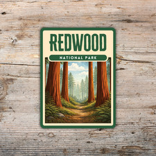 Redwood National Park Sticker Retro Screen Print Vinyl Decal Travel Gift