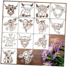 Cow Farmhouse Stencils for Painting Farm Highland Cow Paint Stencils for 12 Cow