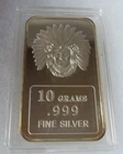 Indian Chief  999 fine Silver 10 Gram Bar in Capsule