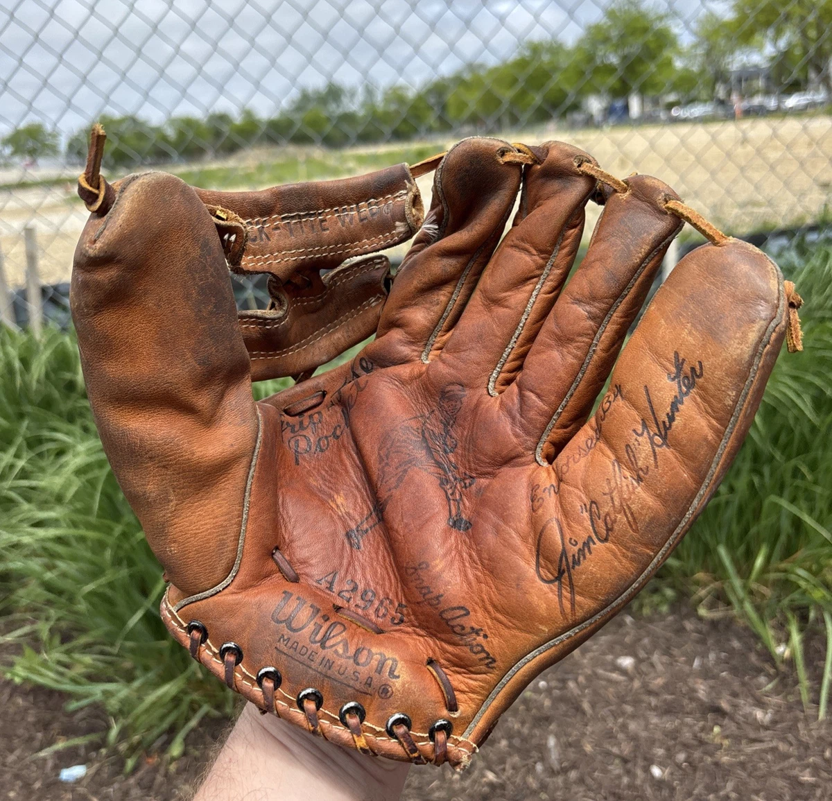 Gant Baseball Vintage Wilson A2163 Jim Catfish Hunter - Taille 8 - Main Gauche
