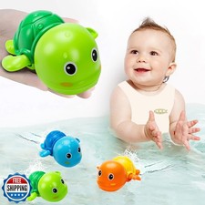 Bath Toys, Cute Swimming Turtle Baby Bath Toys for Toddler 1-3, W