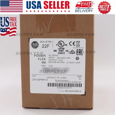 New In Box Sealed AB PowerFlex 4M 0.75kW 1HP AC Drive 22F-D2P5N103 US Free Tax