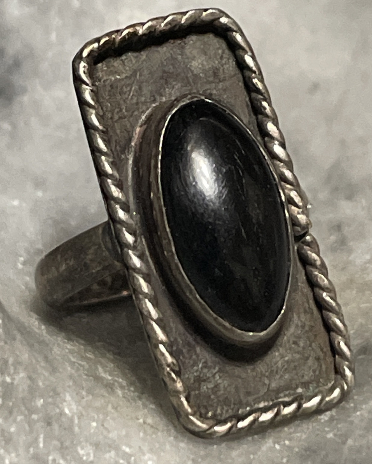 Roped Rectangular Southwestern Sterling Silver Ri… - image 3