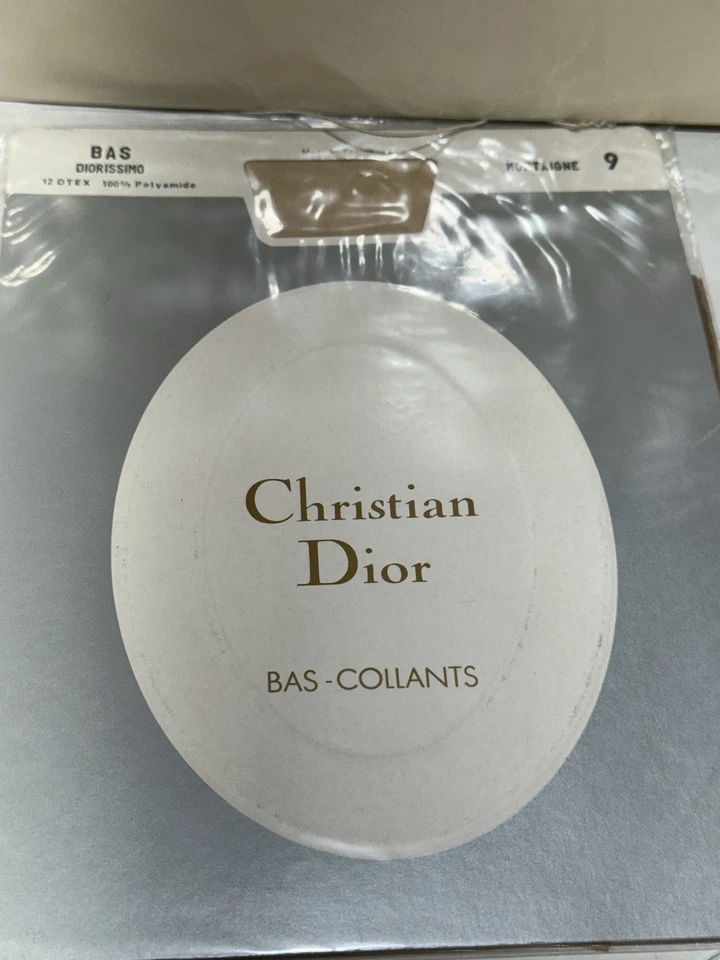 Juego de Pantimedias Christian Dior Vintage Nuevo de Lote Antiguo con Sobre Original Talla 9 NUEVO Foto 3 de 4