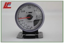 2.5 60mm White Face Auto Meter Boost Gauge Amber Red White Lights With Button