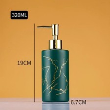 320ML Glass Soap Dispenser Bottle Refillable Bathroom Lotion Shampoo Pump UK