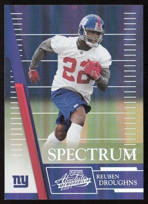 Reuben Droughns 2007 Playoff Absolute Spectrum Silver /100 #6 Giants