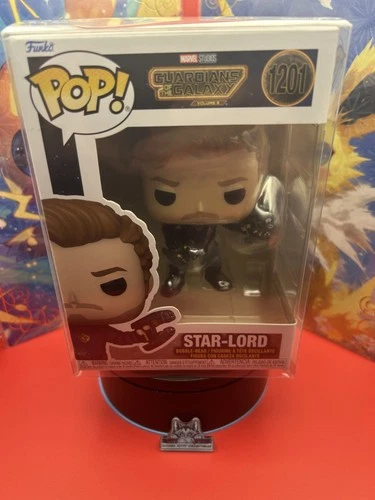 Funko Pop! Marvel GOTG V3 (Star-Lord #1201) Vinyl Bobblehead W/ Protector