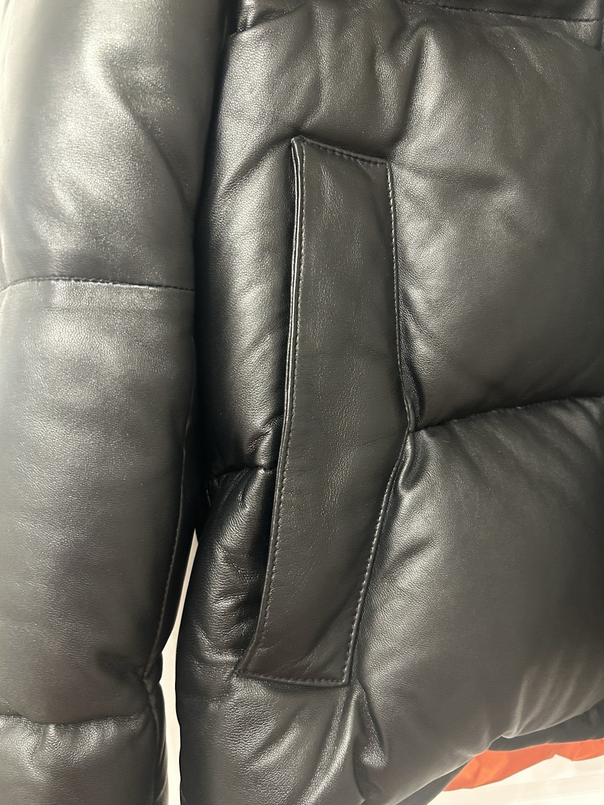 Zara SRPLS Leather Puffer Jacket Small NWT image 8