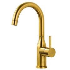 Brushed Gold Bar Sink Faucet Single Hole Bar Faucet 1 Handle Small Kithcen Fa...