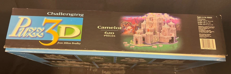 Juego de rompecabezas de construcción de castillo 620 piezas Camelot Puzzle 3D vintage sellado Foto 3 de 3