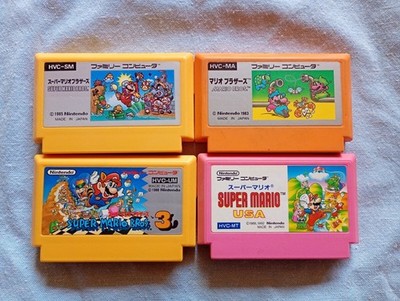 Super Mario Bros 1 3 + USA Mario Bros. Nintendo FC Famicom Lot of Cartridge