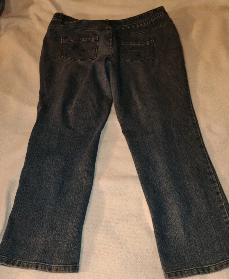 Pantalones de mezclilla para mujer CJ azul pierna ancha talla 16 W calce curvilíneo Foto 2 de 4