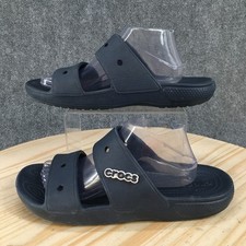 Crocs Sandals Mens 10 M Slide Two Strap Open Toe Casual Comfort Rubber Blue