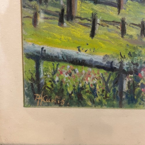 signed A H Curtis, pastel, landscape with vista, framed - Picture 4 of 6