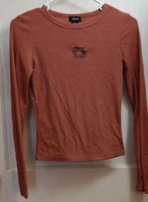 Women's Justify Orange Tiger Long Sleeve Size Small