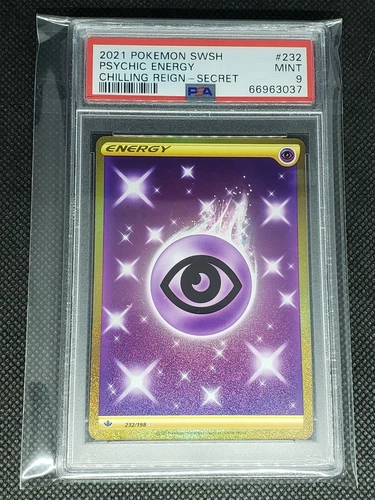 Pokemon 2021 SWSH Psychic Energy Chilling Reign 232/198 PSA 9 MINT