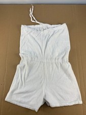 Vintage Womens Girls One Piece Terry Cloth Beach Towell Romper Shirt Shorts Surf