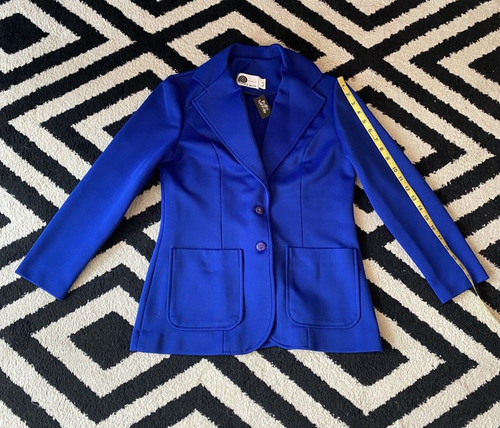 Traje Discoteca Vintage Años 70 Feme-nits Azul Colbalto 2ps Talla M - Imagen 12 de 12