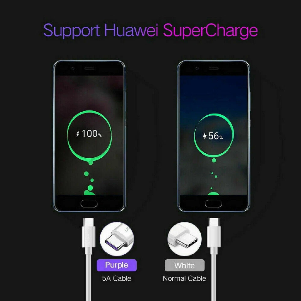 Genuine 5A Type C USB Fast Charging Charger Data Cable Huawei P20 P30 Pro Lite - Image 4 of 4