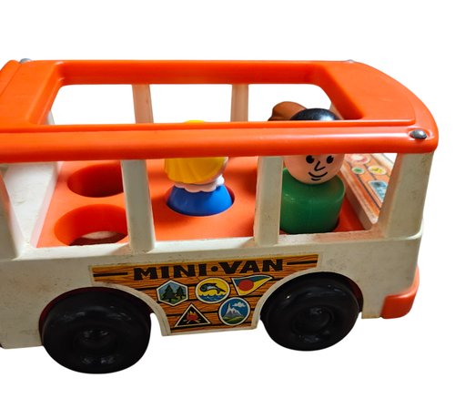 Vintage 1969 Fisher Price Little People House Mini Van Figures and Vehicle - Picture 4 of 8