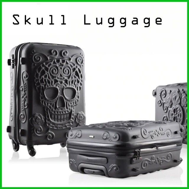 black skull luggage
