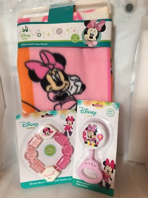 Minnie Mouse Baby Girl Fleece Blanket Disney NEW Baby Shower Gift